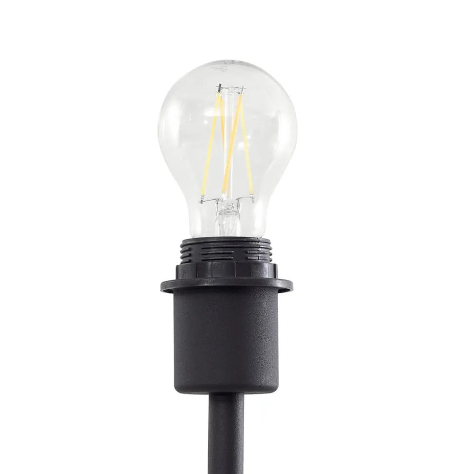 Lindby gulvlampe Aliette, sort/grå, glas, læselampe