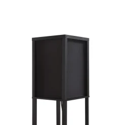 Lindby gulvlampe Birta, sort, hylde, træ, 159 cm