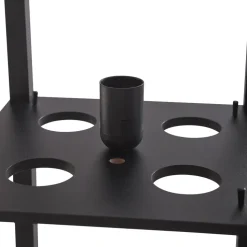 Lindby gulvlampe Birta, sort, hylde, træ, 159 cm