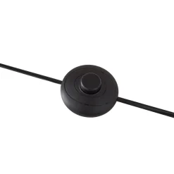 Lindby gulvlampe Charlia, hvid, valnøddetræ, højde 150 cm