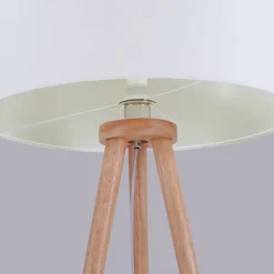 Lindby gulvlampe Charlia, hvid, træ, højde 150 cm