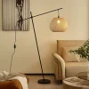 Lindby gulvlampe Dabila, bambus, 165 cm høj, E27
