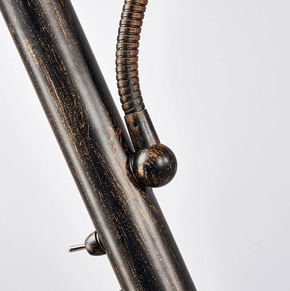 Lindby gulvlampe Elaina, læselampe, rustfarvet, 180 cm, E27