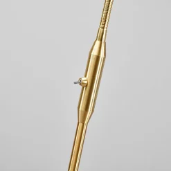 Lindby gulvlampe Elaina, messingfarvet, 162 cm, fleksibel, E14