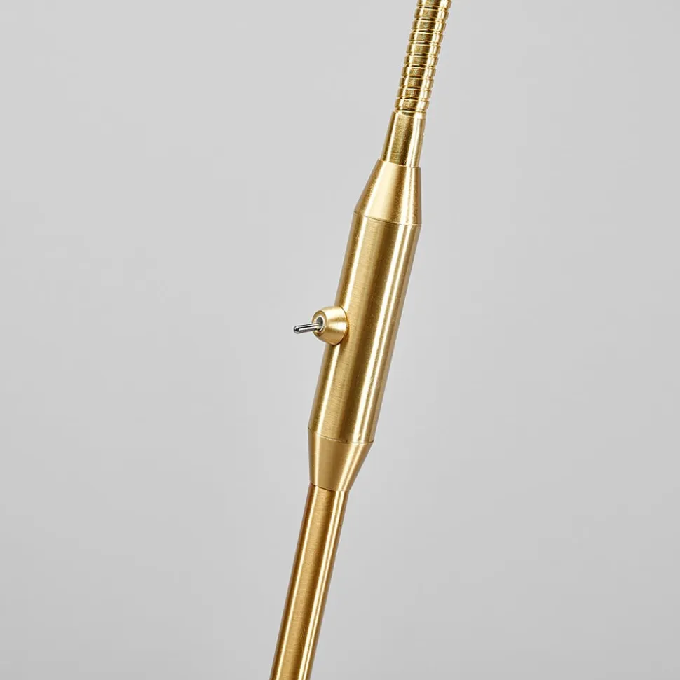 Lindby gulvlampe Elaina, messingfarvet, 162 cm, fleksibel, E14