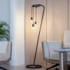 Lindby gulvlampe Elira, sort, metal, 150 cm høj, E27