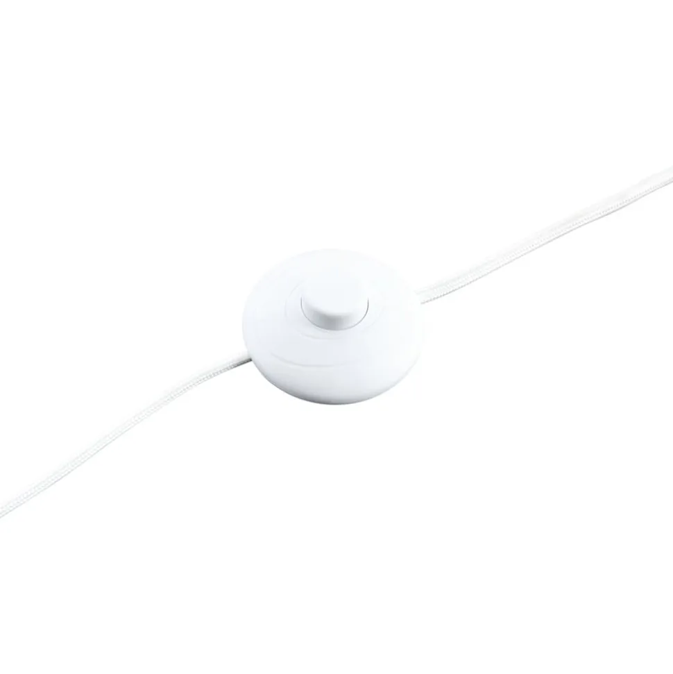 Lindby gulvlampe Eryndor, hvid, tekstil, Ø 47 cm, E27