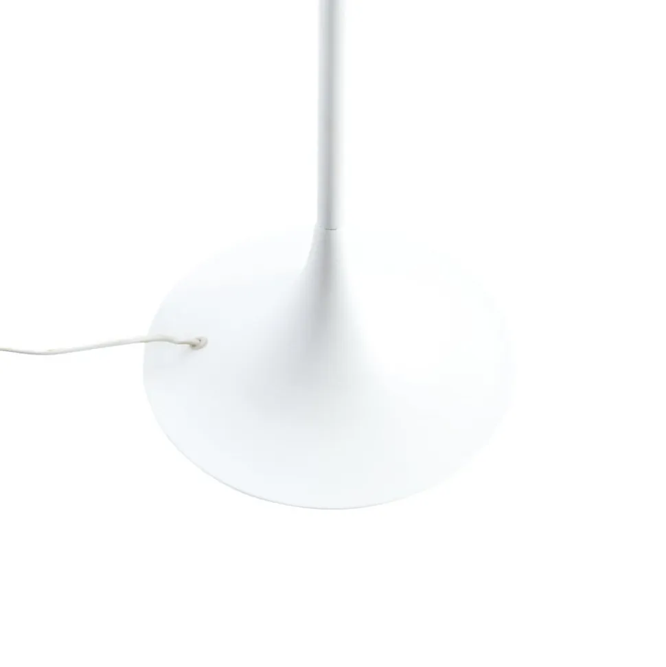 Lindby gulvlampe Eryndor, hvid, tekstil, Ø 47 cm, E27