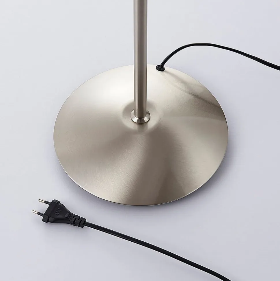 Lindby gulvlampe Gwendolin, 160 cm, nikkelfarvet, 2 lyskilder.