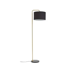 Lindby gulvlampe Hillary, sort/guld, marmor, 153 cm