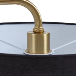 Lindby gulvlampe Hillary, sort/guld, marmor, 153 cm