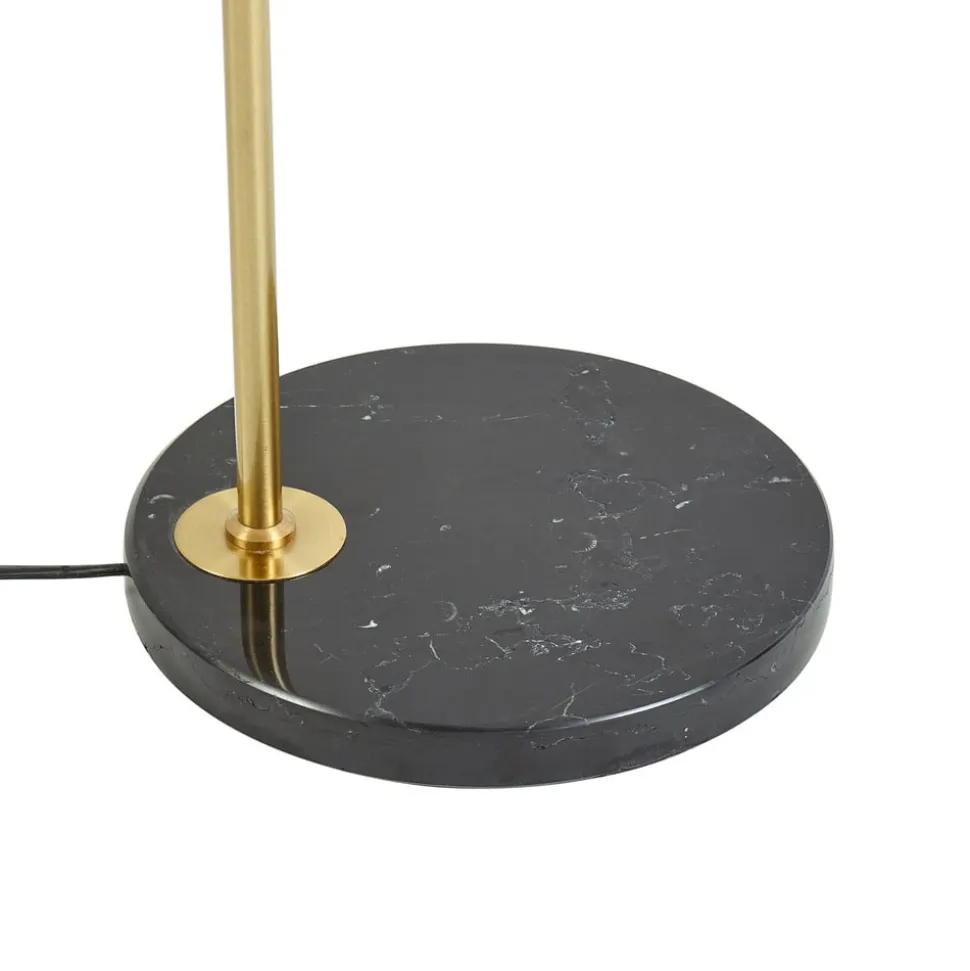 Lindby gulvlampe Hillary, sort/guld, marmor, 153 cm