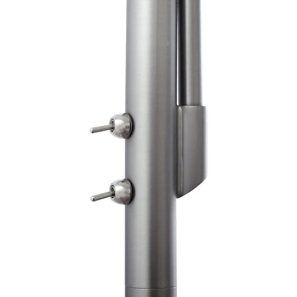 Lindby gulvlampe Jaileen, grå, tekstil, 170 cm, læselampe