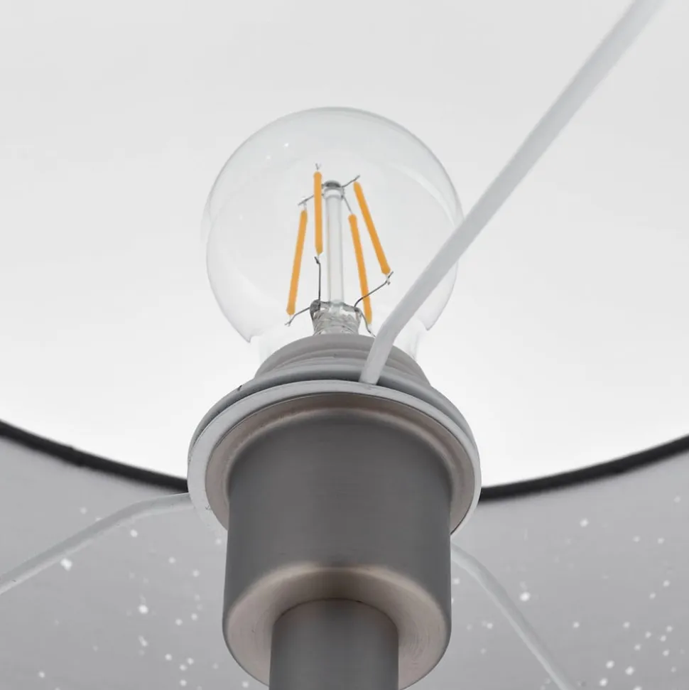 Lindby gulvlampe Jaileen, grå, tekstil, 170 cm, læselampe