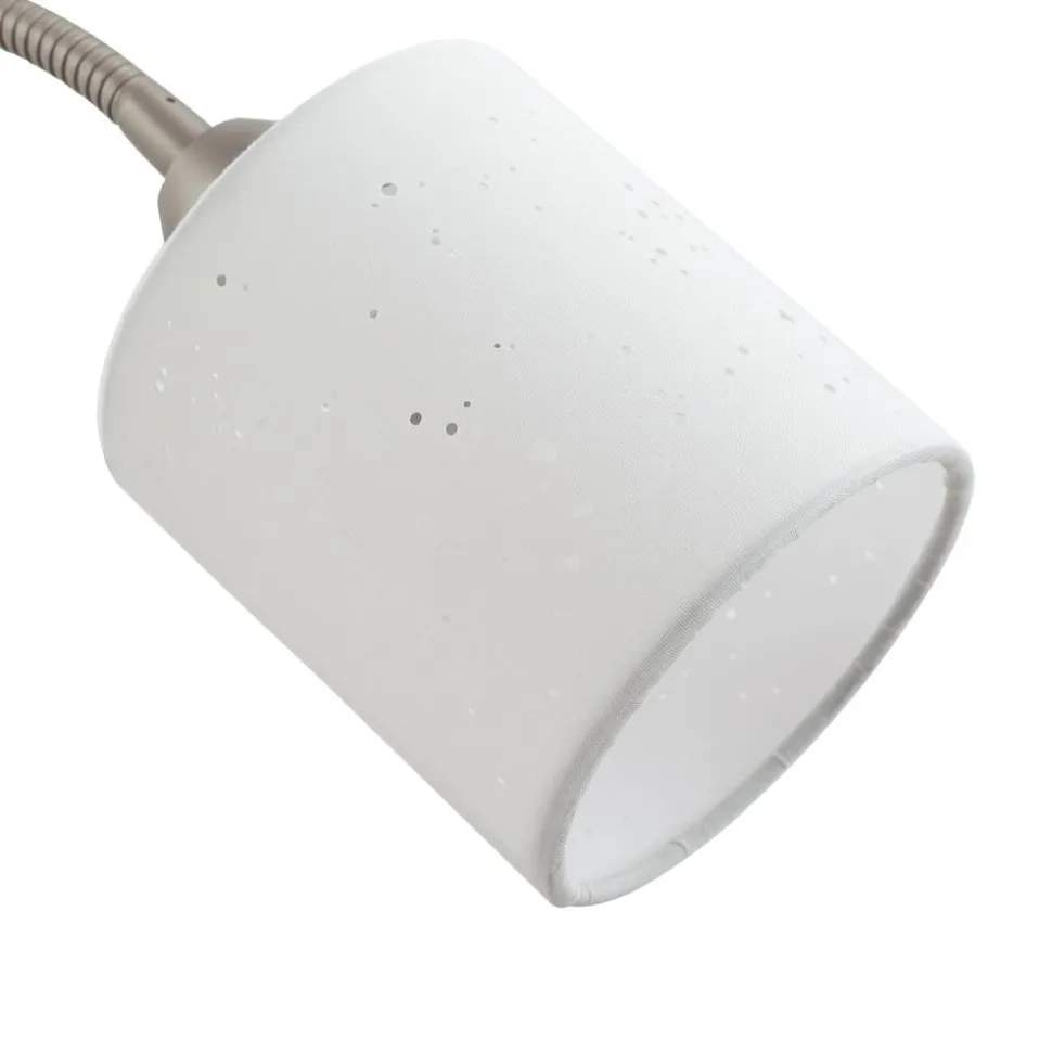 Lindby gulvlampe Jaileen, hvid, tekstil, 170 cm, læselampe
