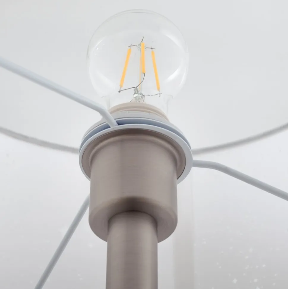 Lindby gulvlampe Jaileen, hvid, tekstil, 170 cm, læselampe