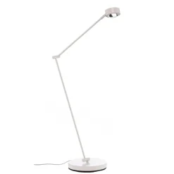 Lindby gulvlampe Jyla, hvid, linse, 3000K, GX53, jern