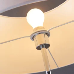Lindby gulvlampe Katie, 162 cm, hvid, tekstil, træ, stativ