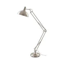 Lindby gulvlampe Leia, sølv, metal, 180 cm, drejelig, E27