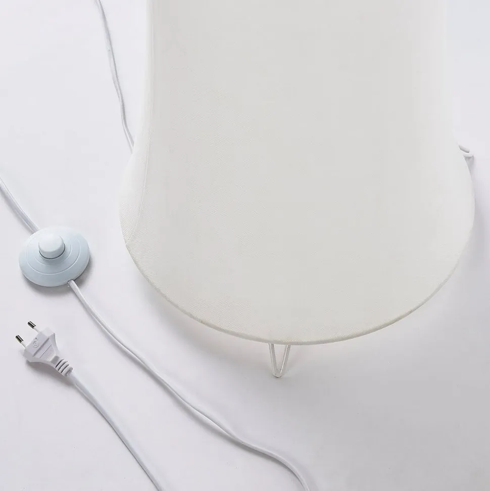 Lindby gulvlampe Liana, højde 123 cm, hvid, tekstil