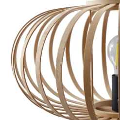 Lindby gulvlampe Lielle, naturlig bambus, Ø 40 cm