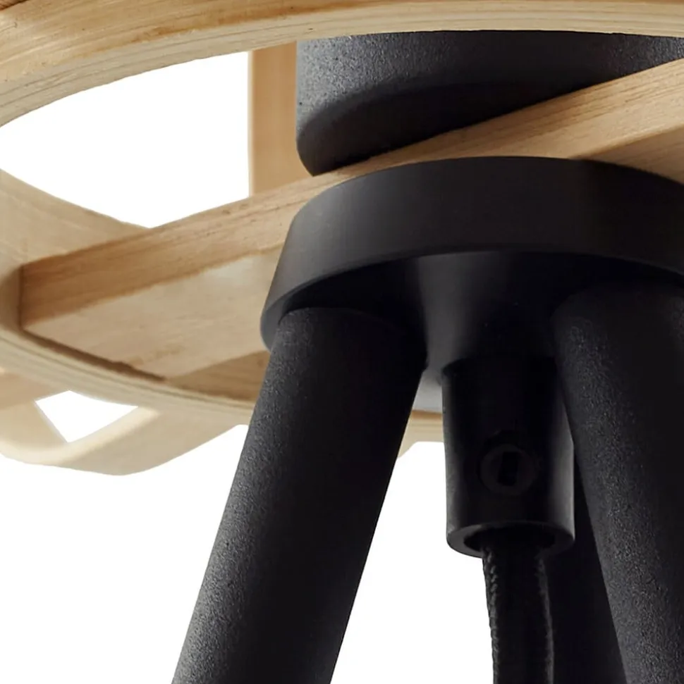 Lindby gulvlampe Lielle, naturlig bambus, Ø 40 cm