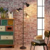Lindby gulvlampe Lilly, sort, metal, 170 cm, E14