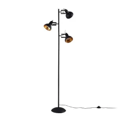 Lindby gulvlampe Lilly, sort, metal, 170 cm, E14
