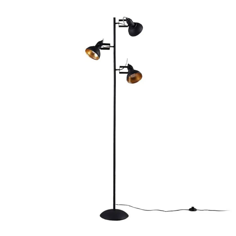 Lindby gulvlampe Lilly, sort, metal, 170 cm, E14