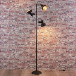 Lindby gulvlampe Lilly, sort, metal, 170 cm, E14