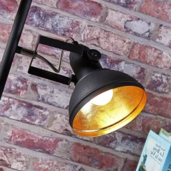 Lindby gulvlampe Lilly, sort, metal, 170 cm, E14