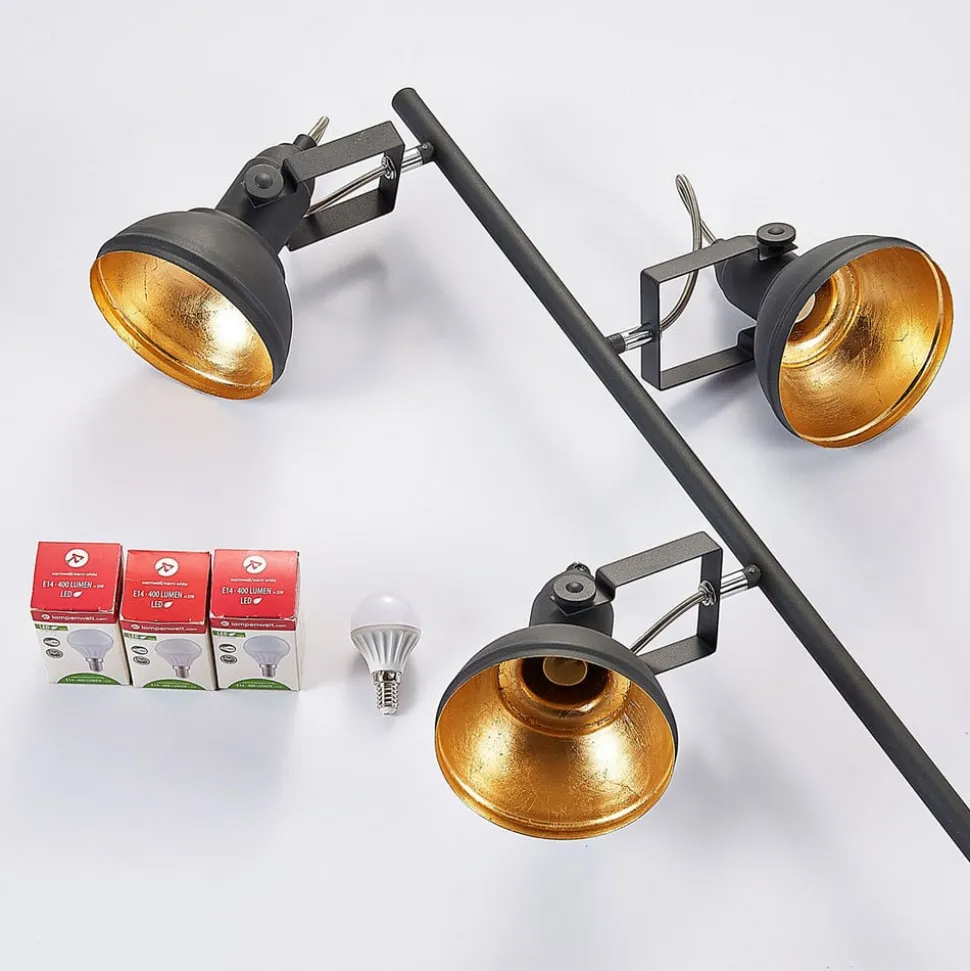 Lindby gulvlampe Lilly, sort, metal, 170 cm, E14