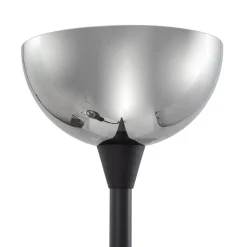 Lindby gulvlampe Nehemia, sort, glas, læselampe, 185 cm