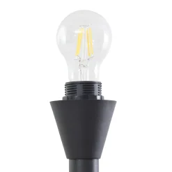 Lindby gulvlampe Nehemia, sort, glas, læselampe, 185 cm