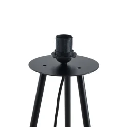 Lindby gulvlampe Nerys, sort, bambus, Ø 31,5 cm, stativ