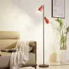Lindby gulvlampe Ovelia, orange/sort, metal, E27