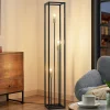 Lindby gulvlampe Tiliane, sort, metal, 3 lyskilder, 153 cm