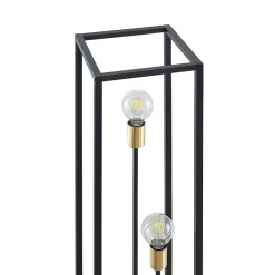 Lindby gulvlampe Tiliane, sort, metal, 3 lyskilder, 153 cm