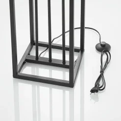 Lindby gulvlampe Tiliane, sort, metal, 3 lyskilder, 153 cm