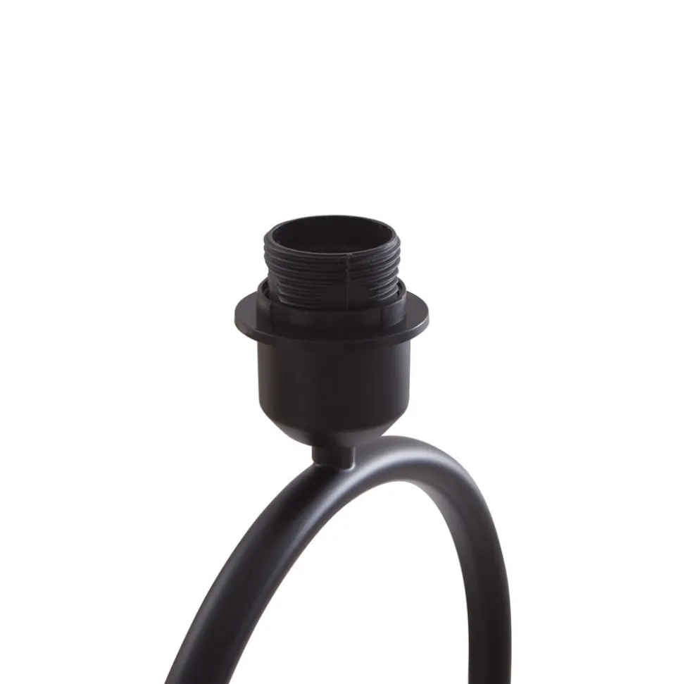 Lindby gulvlampe Tsomo, Ø 40 cm, sort, stof, E27