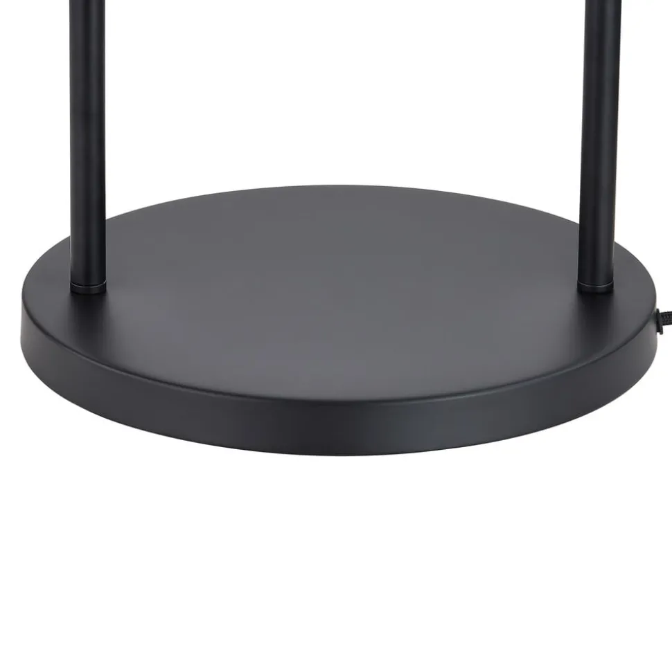 Lindby gulvlampe Yaelle, 146 cm høj, rattan, sort, E27