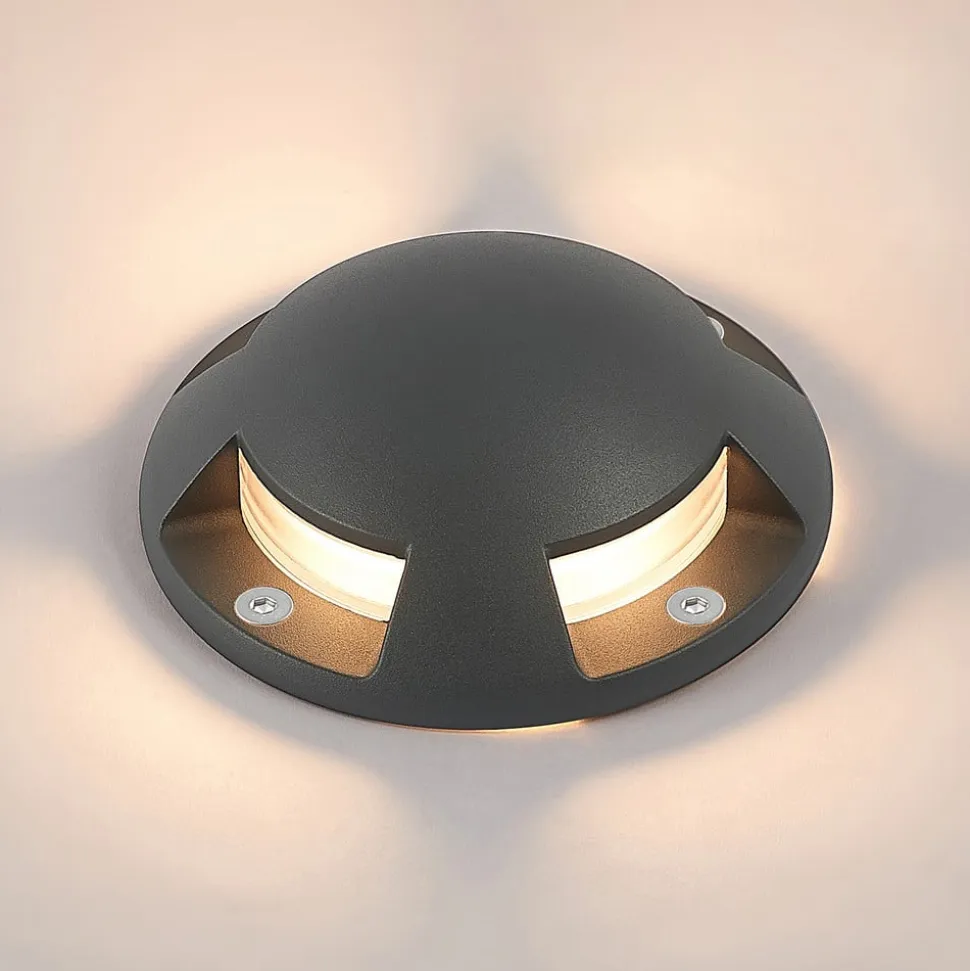 Lindby gulv-spotlight med LED Huban, 15 cm, 4 lyskilder, antracit