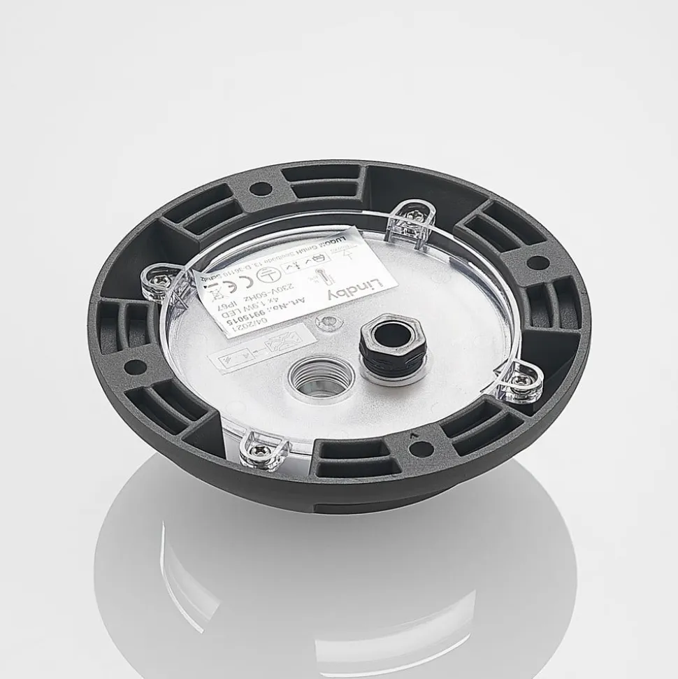 Lindby gulv-spotlight med LED Huban, 15 cm, 4 lyskilder, antracit