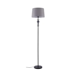 Lindby Haldorin gulvlampe, grå/sort, tekstil, 157 cm