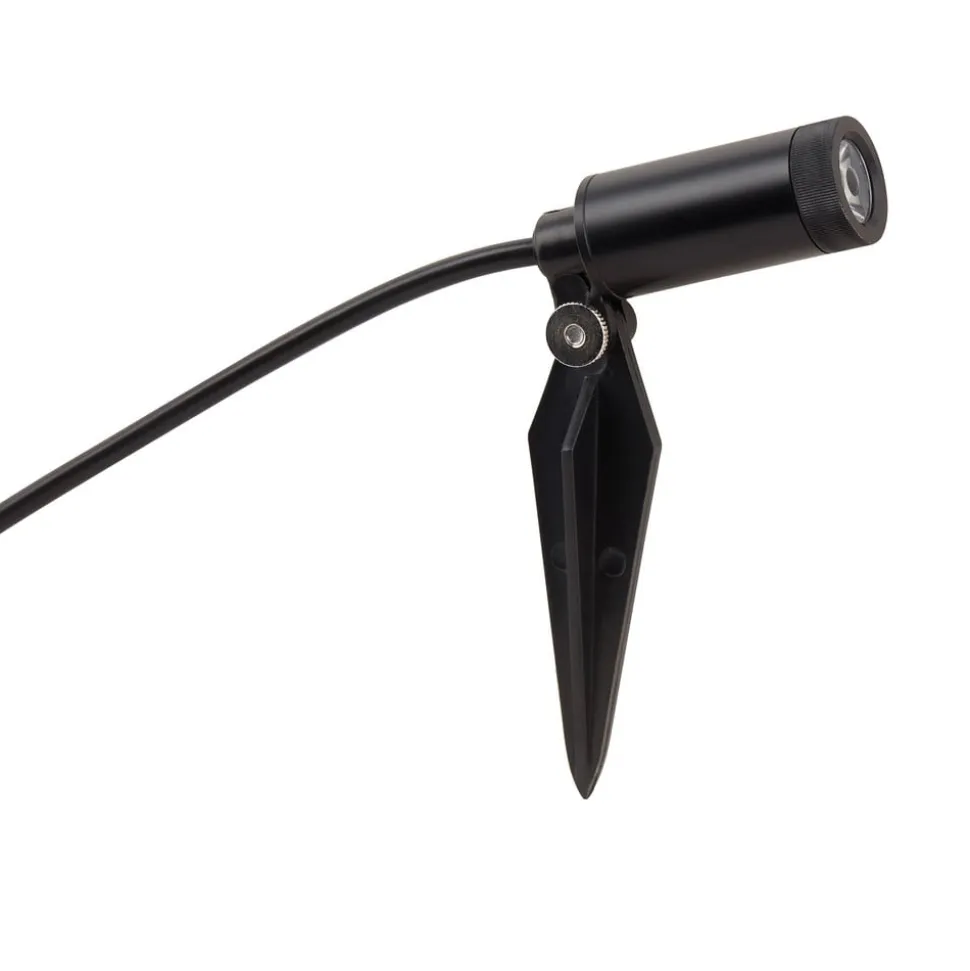 Lindby Heath LED-lampe med jordspyd, 4 stk, sort