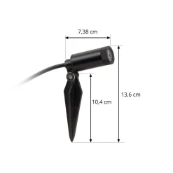 Lindby Heath LED-lampe med jordspyd, 4 stk, sort