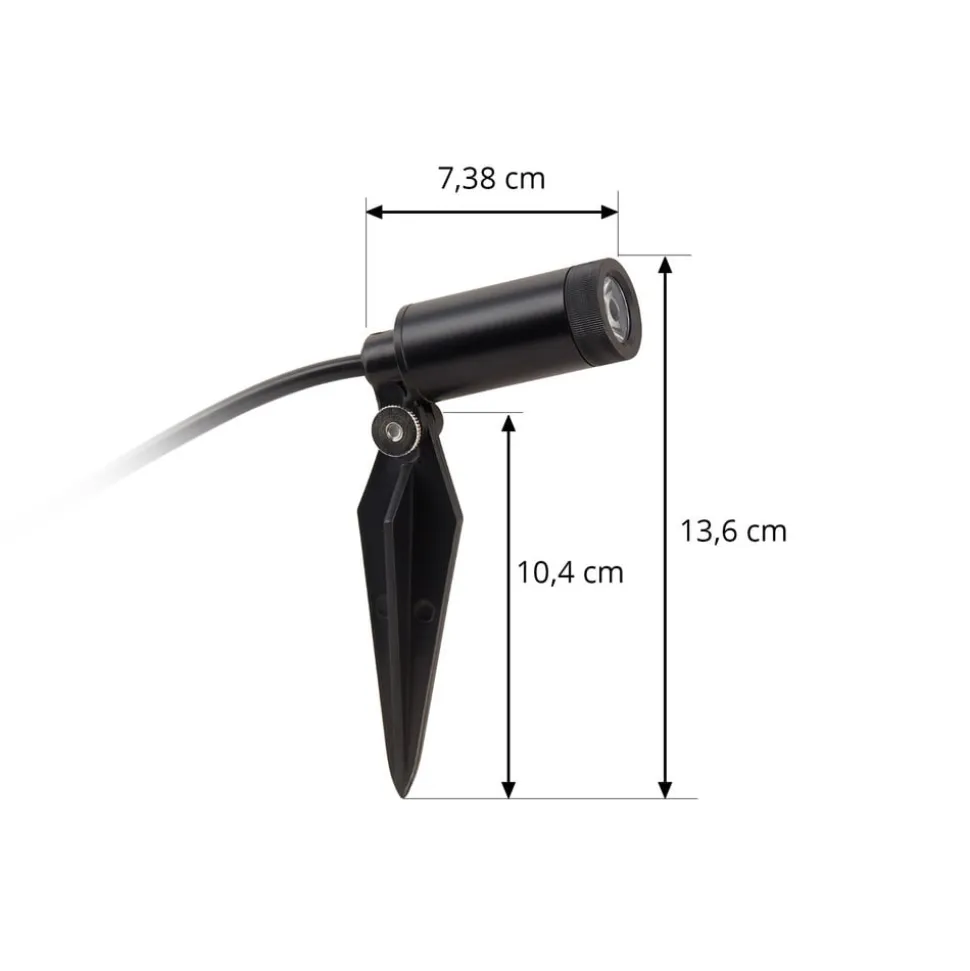 Lindby Heath LED-lampe med jordspyd, 4 stk, sort