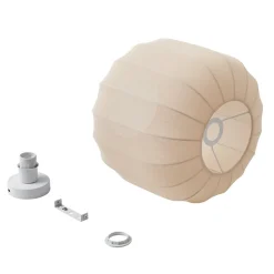 Lindby Helin loftlampe, beige, stof, Ø 35 cm