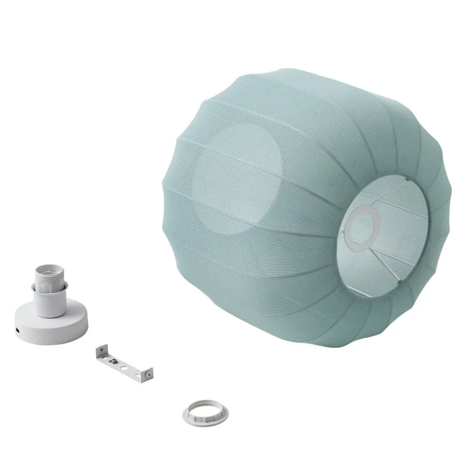 Lindby Helin loftlampe, blå, stof, Ø 35 cm