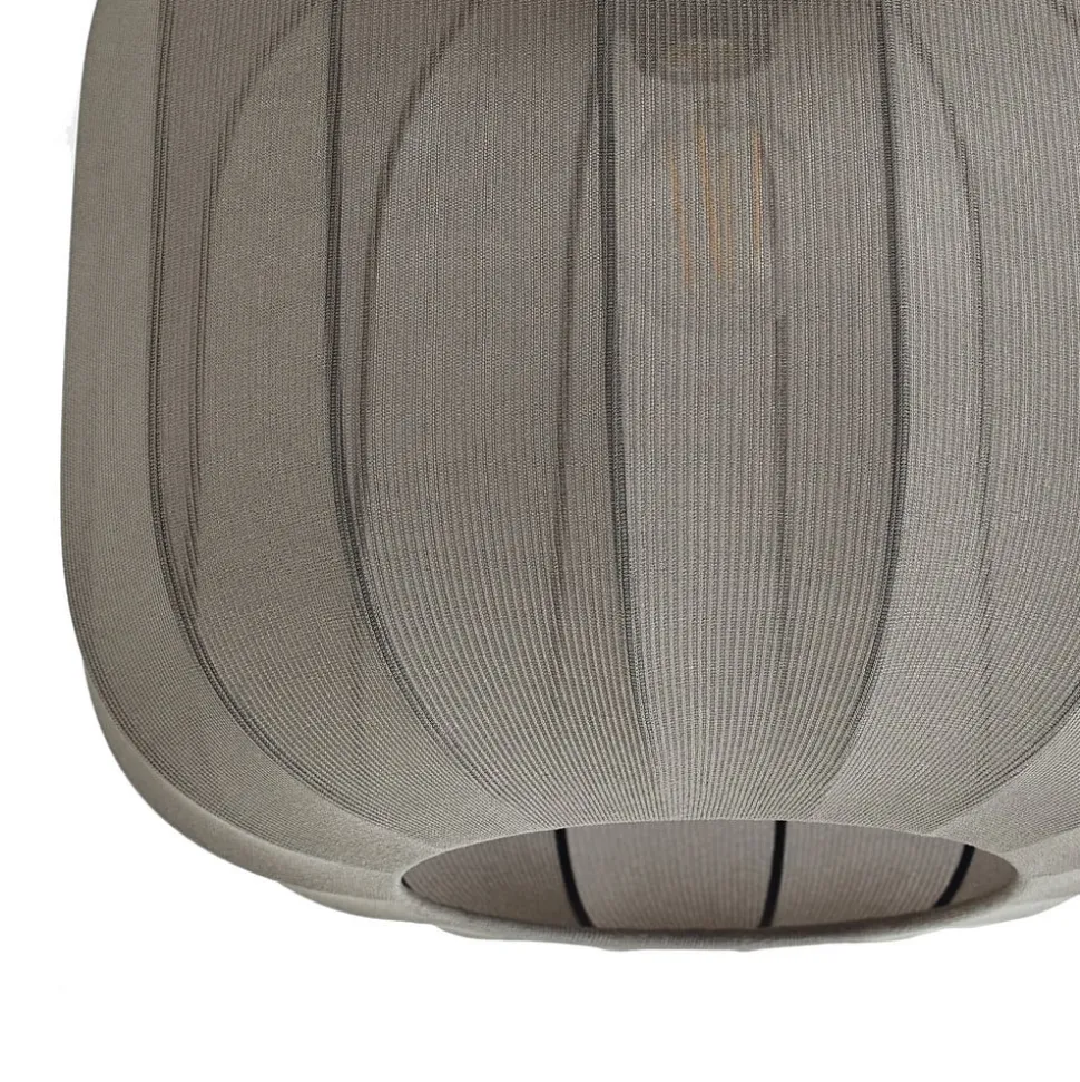 Lindby Helin loftlampe, grå, stof, Ø 35 cm